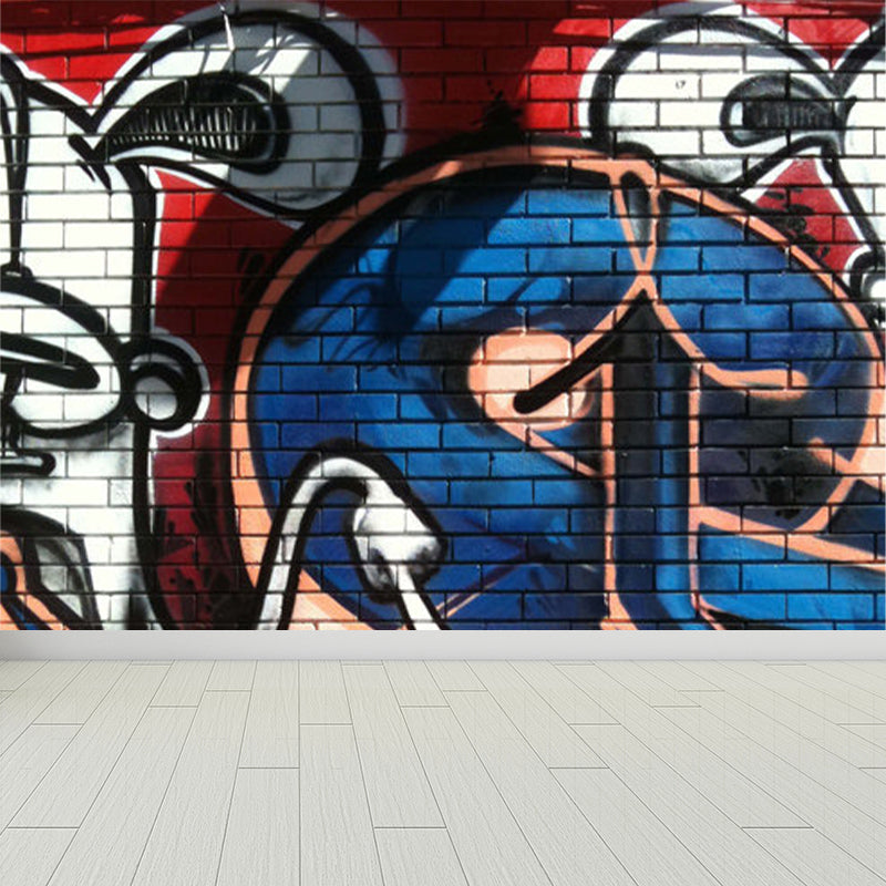 Art mural non tissé de couleur claire de graffiti extra large pour la décoration intérieure, personnalisé