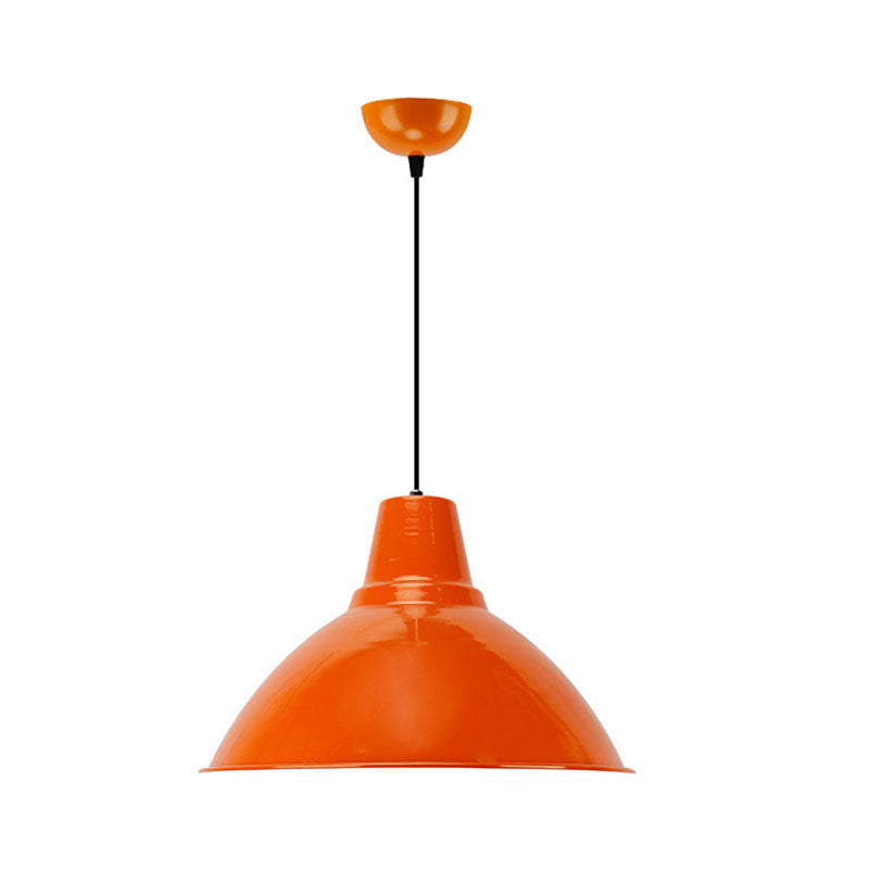 Bowl Shade Coffee Shop Ceiling Lamp Industrial Industrial Metal 1 Light Red/Yellow Pendant Lamp