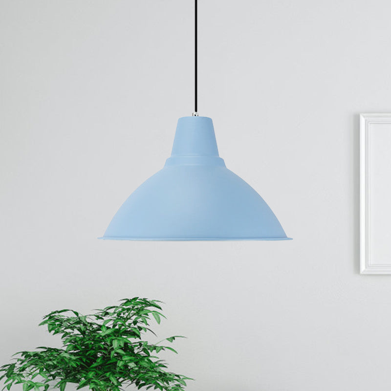 Bowl Shade Coffee Shop Ceiling Lamp Industrial Industrial Metal 1 Light Red/Yellow Pendant Lamp