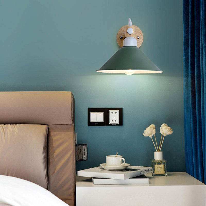Metal Funnel Wall Sconce Single Head Nordic Style Wall Light for Restaurant Bedroom