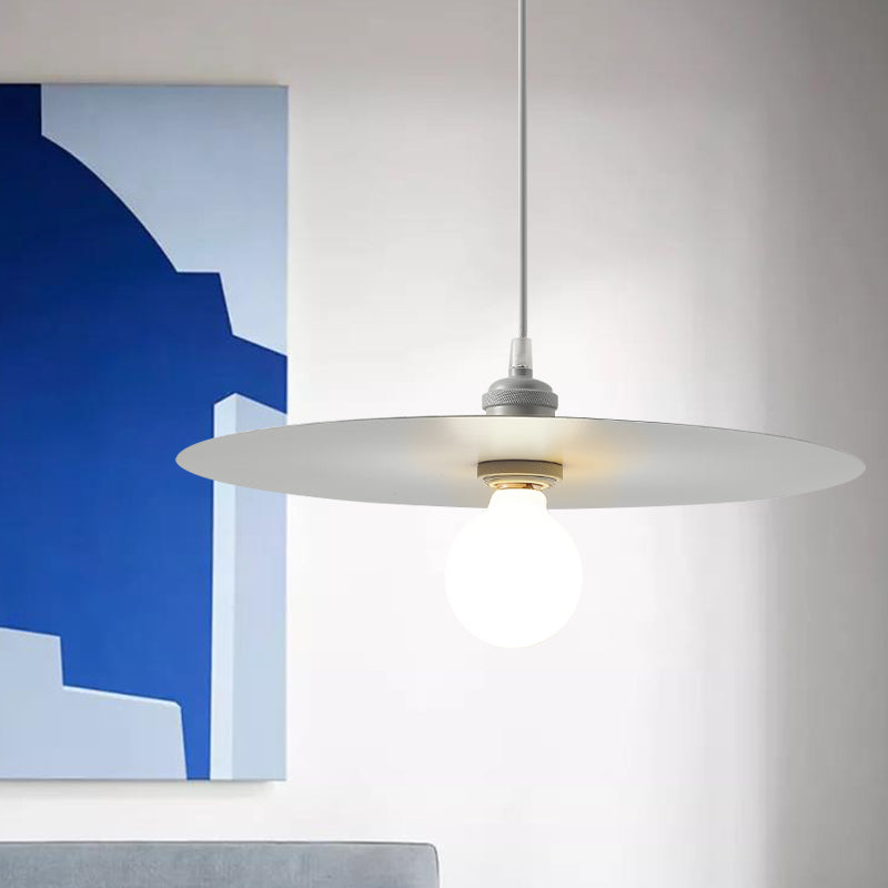 Macaron Disc Shade Drop Light One Bulb Metal Hanging Pendant Light in Multi Colors