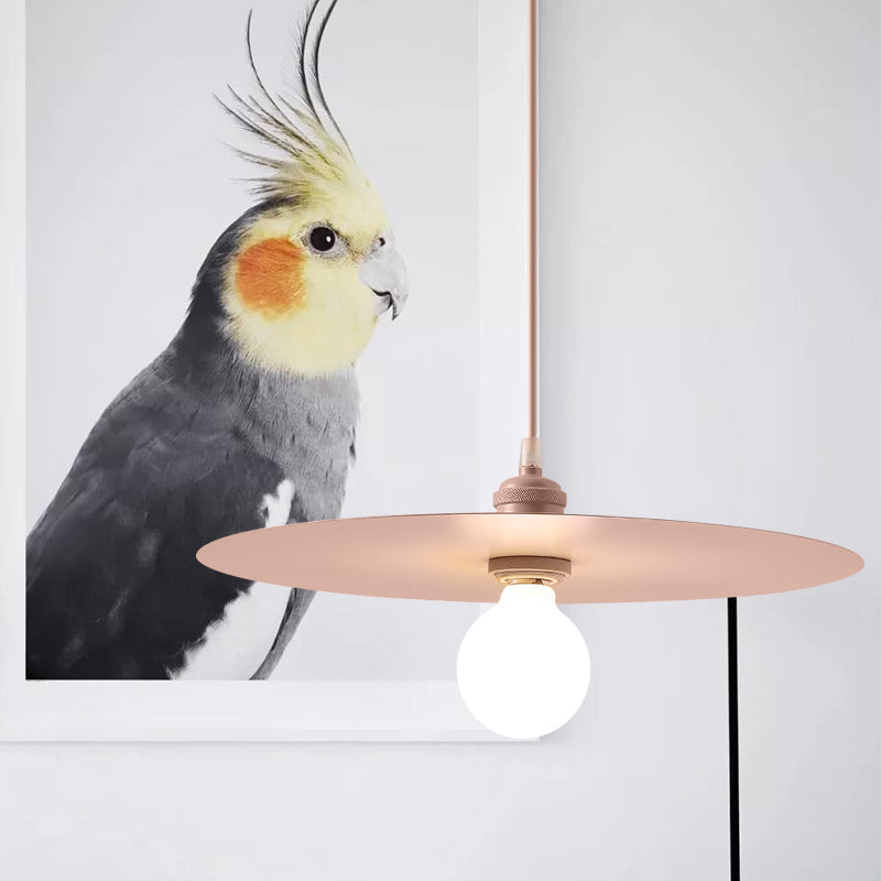 Macaron Disc Shade Drop Light One Bulb Metal Hanging Pendant Light in Multi Colors