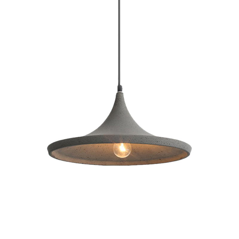 Cone Shade Pendant Lighting in Nordic Style Cement 1 Light Grey Hanging Ceiling Light