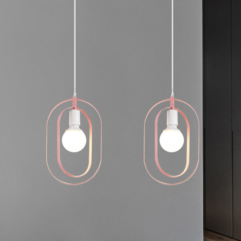 Geometría nórdica Lámpara colgante de colgante giratorio Luz de techo de metal de 1 luces en múltiples colores