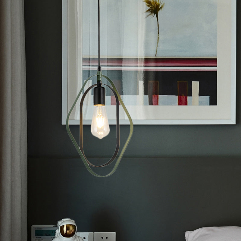 Géométrie nordique Pendre rotatif Lampe suspendue à 1 lumière Light Metal Plafond en multiples couleurs