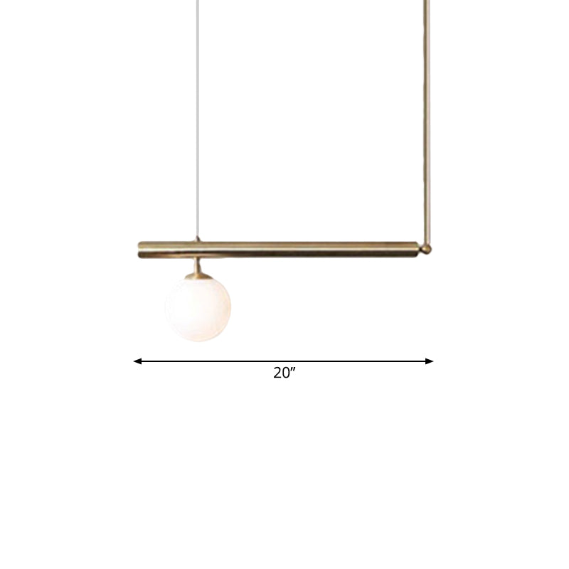 Post Modern Bubble Shade Linear Chandelier Glass Shade Gold Finish Hanging Lamp for Dining Room