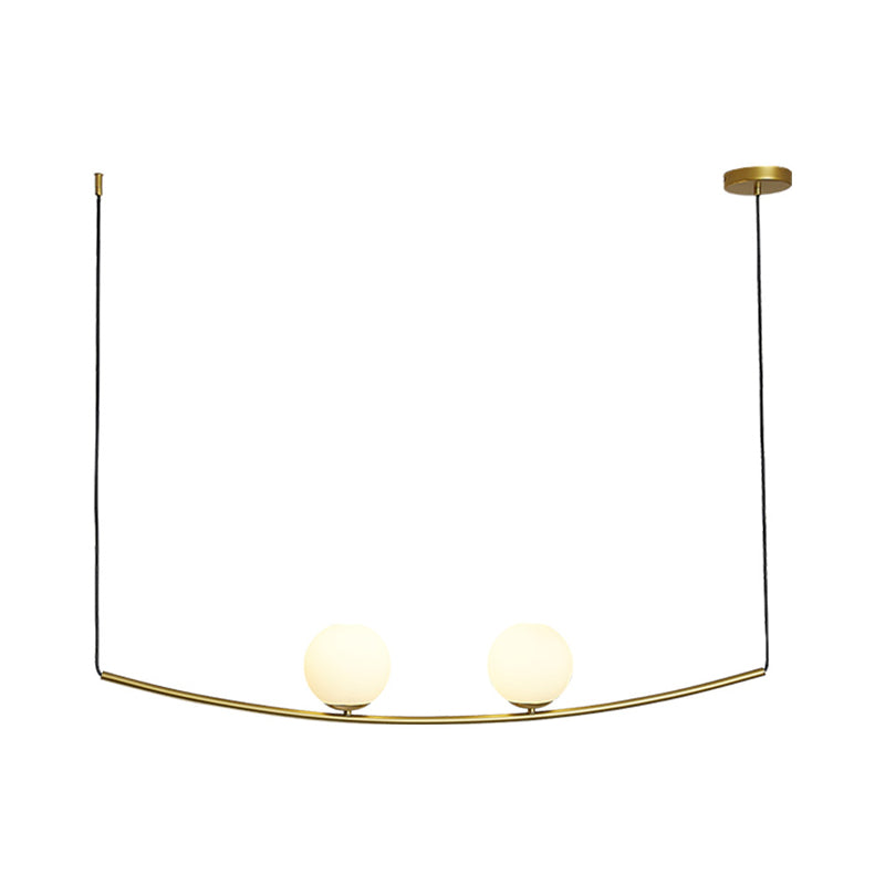 2/3 Lights Bubble Island Light Modern Simple Metal Chandelier Lighting in Black/Gold