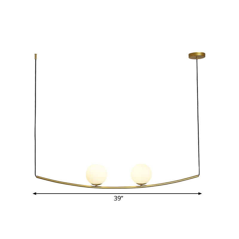 2/3 Lights Bubble Island Light Modern Simple Metal Chandelier Lighting in Black/Gold