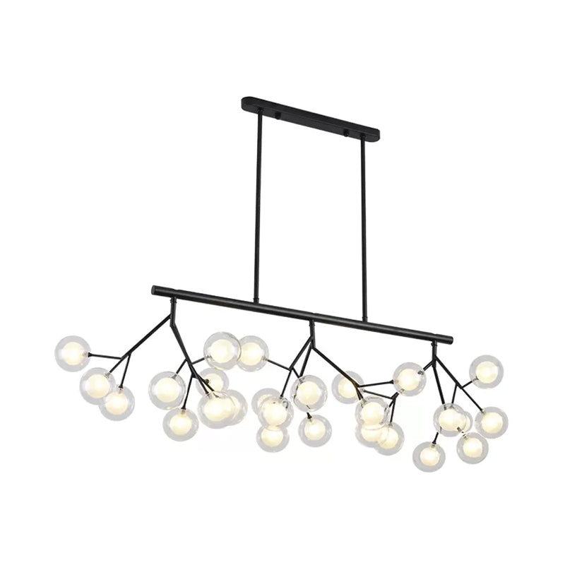 27 Bubbles Island Lighting Contemporary Metal Hanging Chandelier in Black Finish