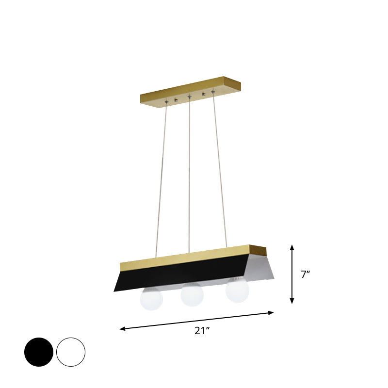 Black/White Billiard Light 3/5 Light Modern Metal Dining Room Lighting