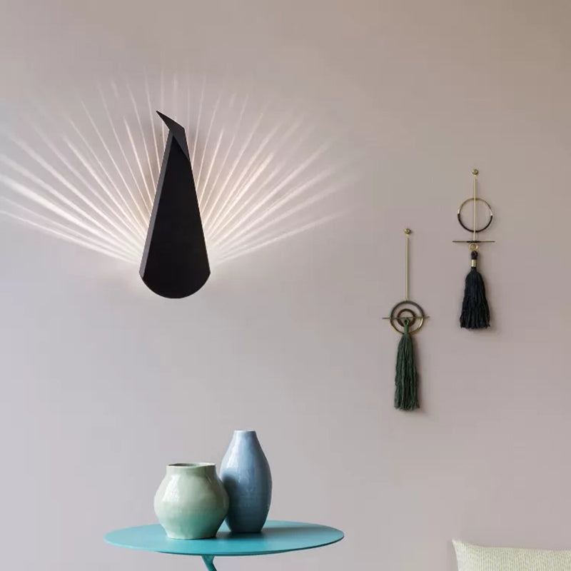 Pfauenform in der Wandleuchte Tiermetallwandlampe für Wohnzimmer Esszimmer