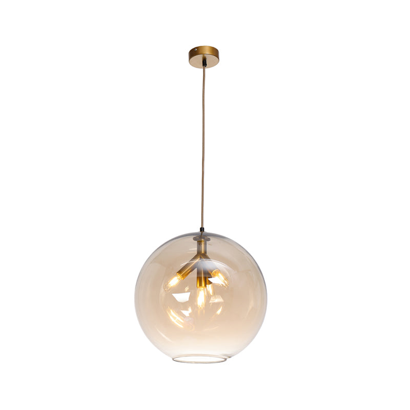 Zwart/gouden afwerking Globe hangende hangers triple head modern helder glas mini -kroonluchter