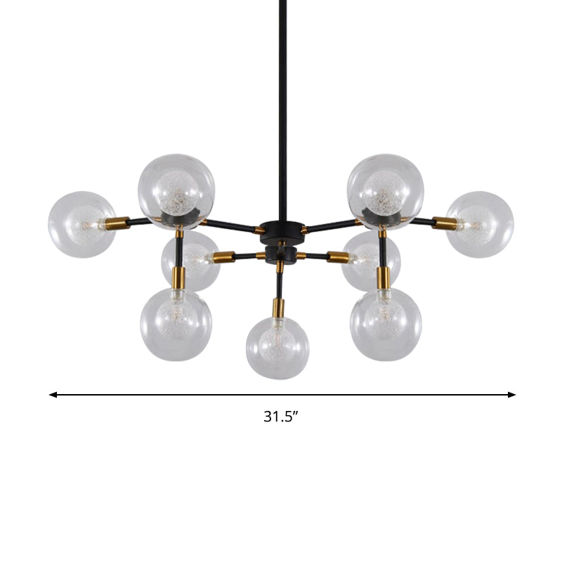 Lumière de suspension de ligne métallique avec lustre de style moderne clair en noir pour salle à manger