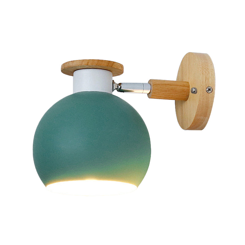 Rotatable Metal Spherical Sconce Light Kindergarten 1 Light Macaron Wall Lamp