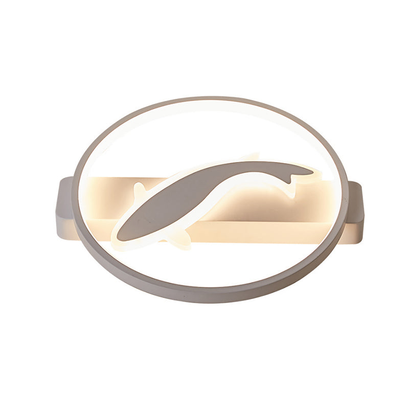 Plafonnier en acrylique en forme de poisson, plafonnier moderne et élégant en blanc pour cuisine