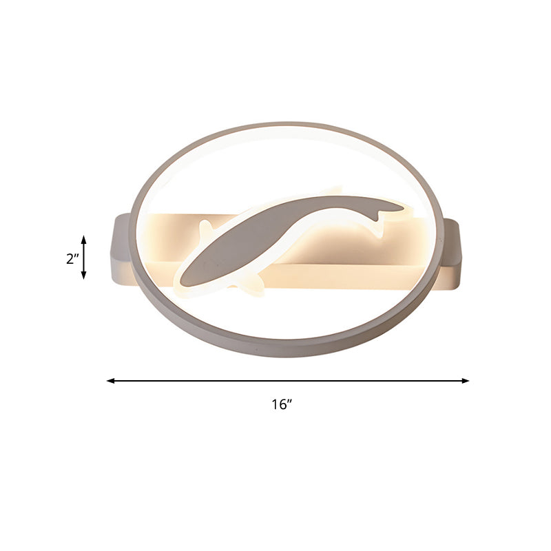 Plafonnier en acrylique en forme de poisson, plafonnier moderne et élégant en blanc pour cuisine