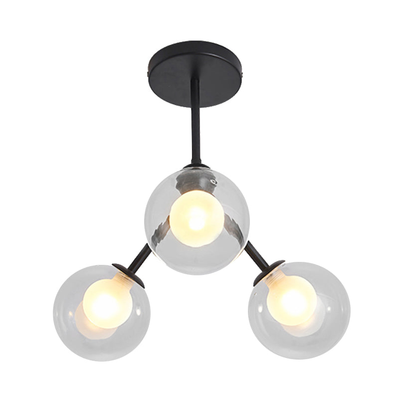Estilo moderno Modo Candelier 3 Luces Metal Flush Mount Light for Kid Bedroom Restaurante