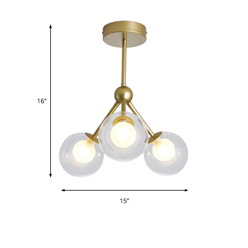 Estilo moderno Modo Candelier 3 Luces Metal Flush Mount Light for Kid Bedroom Restaurante