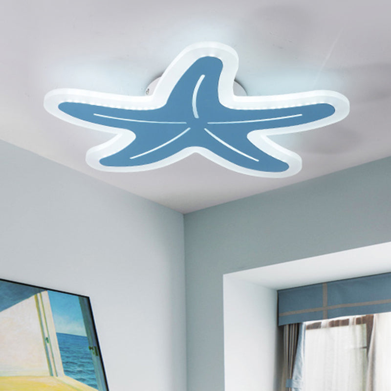 Acrylic Starfish Ceiling Mount Light Boys Girls Bedroom Nordic Style Undertint Ceiling Fixture