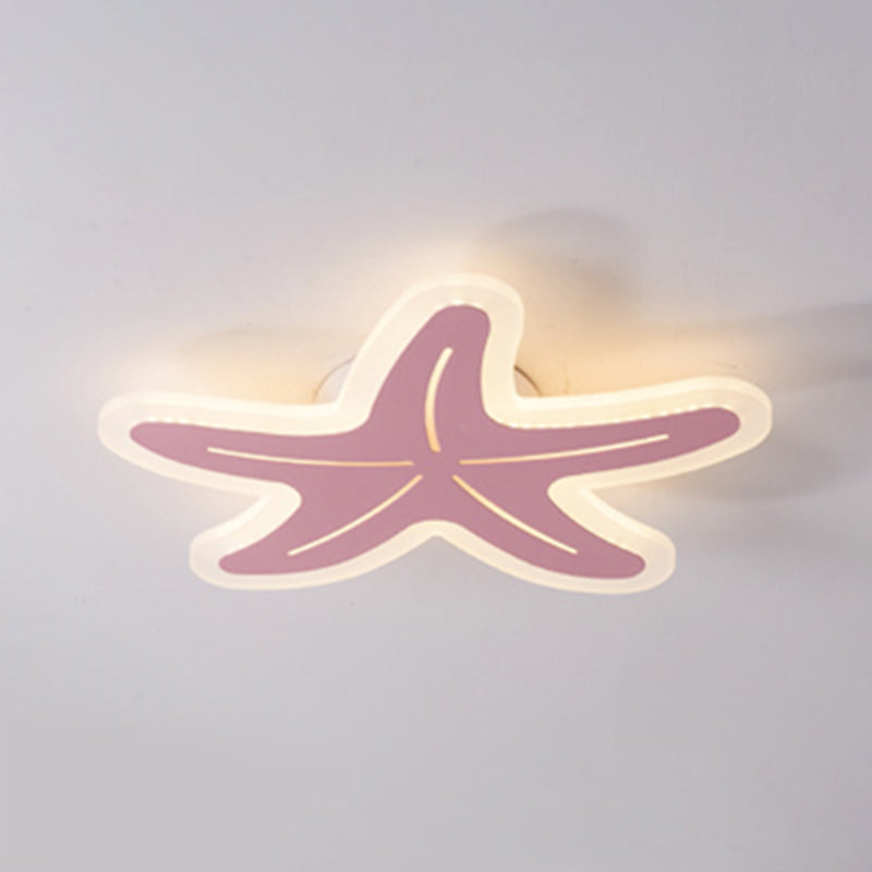 Acrylic Starfish Ceiling Mount Light Boys Girls Bedroom Nordic Style Undertint Ceiling Fixture