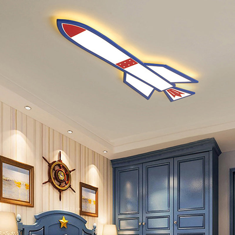 American Style White Flushmount Light Airplane Acrylique Ceiling Lamp for Boys Bedroom Bathroom