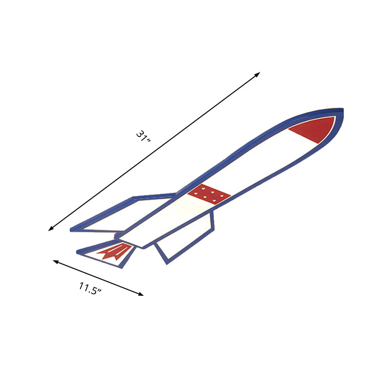 American Style White Flushmount Light Airplane Acrylique Ceiling Lamp for Boys Bedroom Bathroom