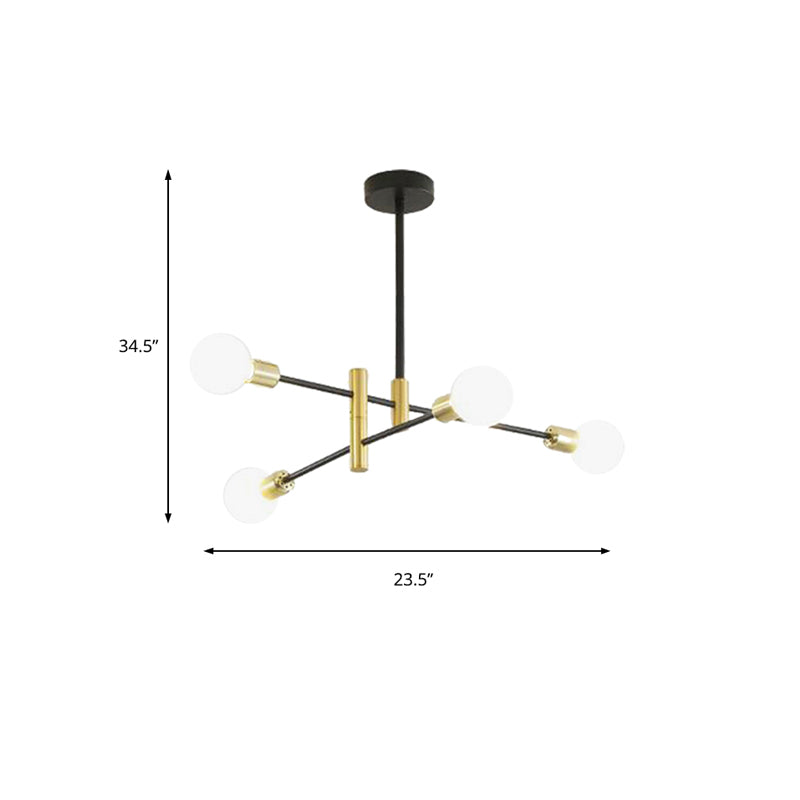 Luz de colgante de estilo simple de estilo de dormitorio para adultos apilado en oro y negro