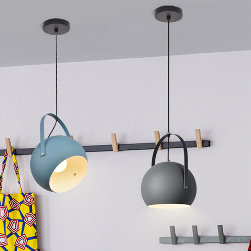 1 Head Globe Pendant Light Rotatable Macaron Loft Metal Hanging Light für Wohnzimmer