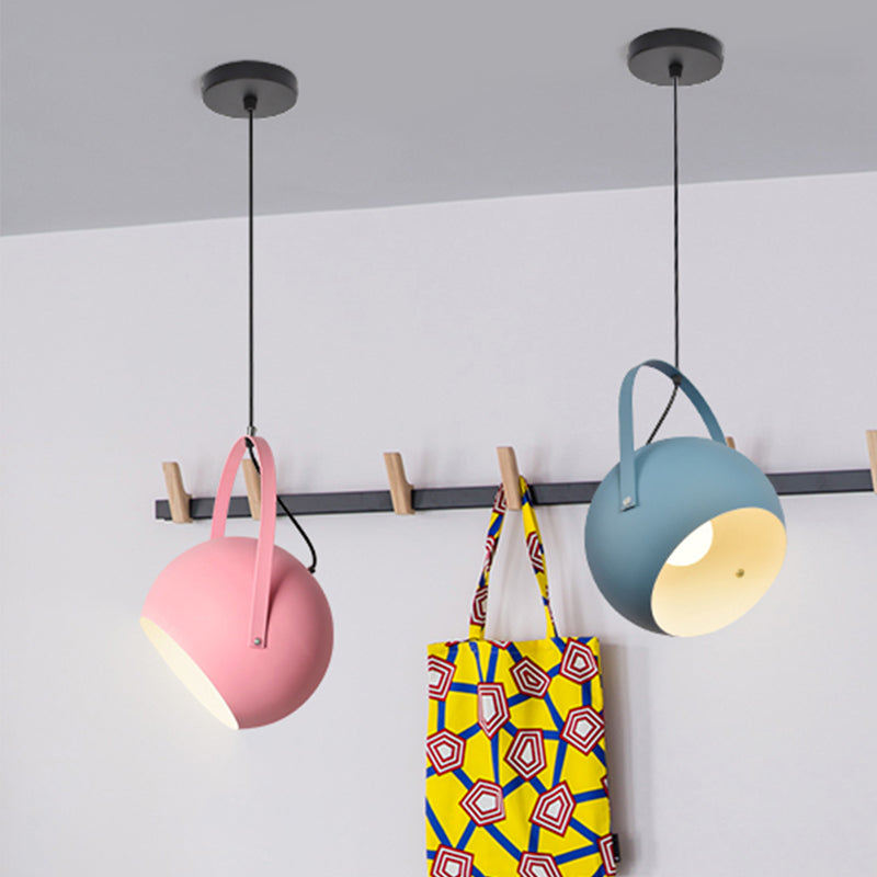 1 Head Globe Pendant Light Rotatable Macaron Loft Metal Hanging Light für Wohnzimmer