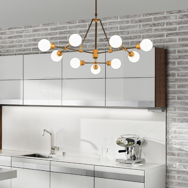 Modo woonkamer kroonluchter opaalglas multi-head modern stijlvol hanglampje in messing