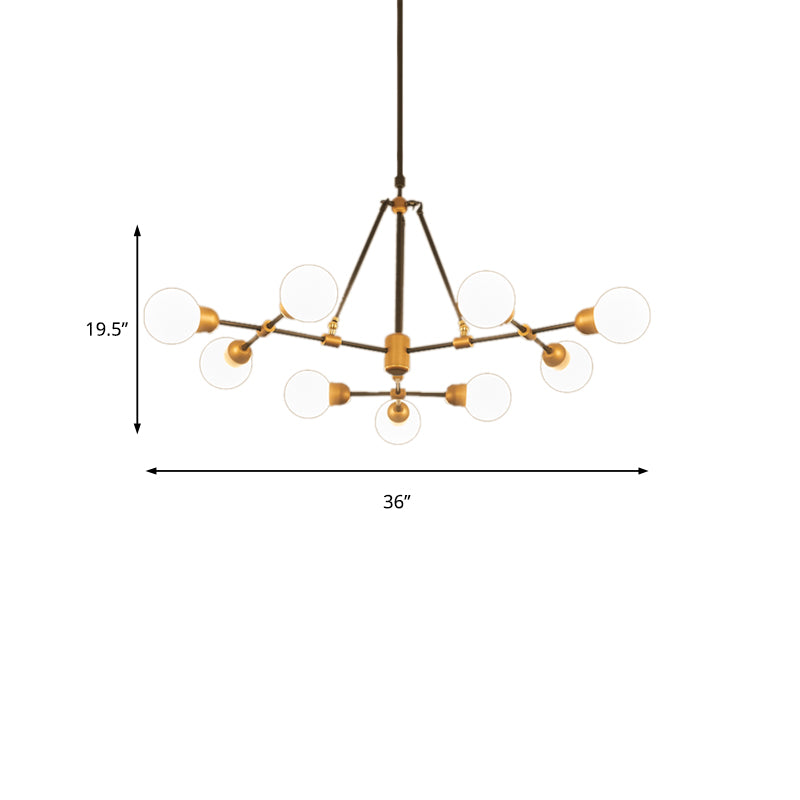 Luz de colgante moderno de múltiples cabezas de la sala de estar de la sala de estar de mando en latón en latón