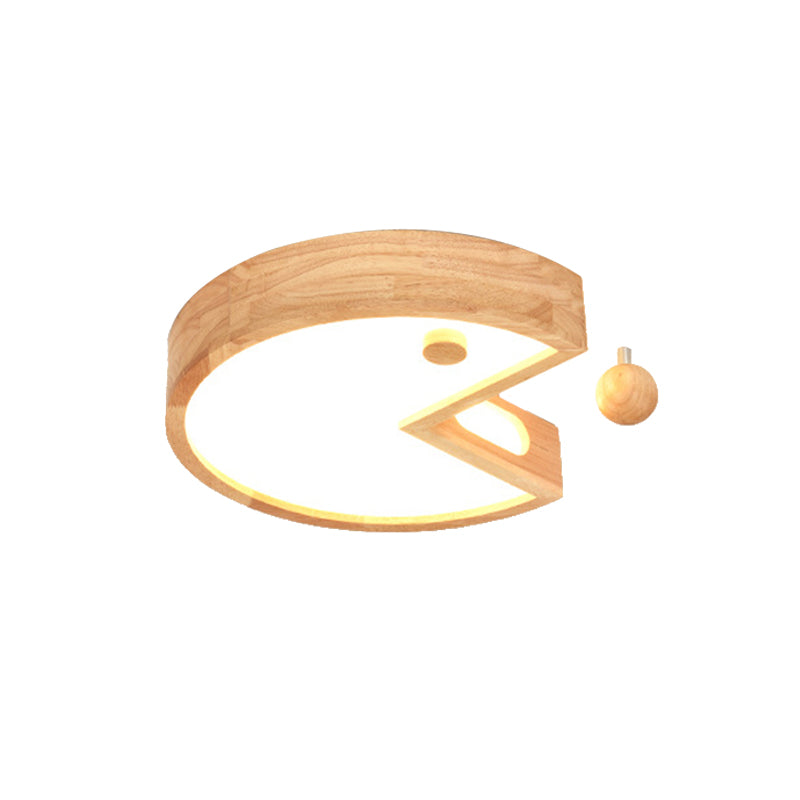 Plafonnier encastré Beige de Style nordique, plafonnier en bois et acrylique pour chambre d'enfant