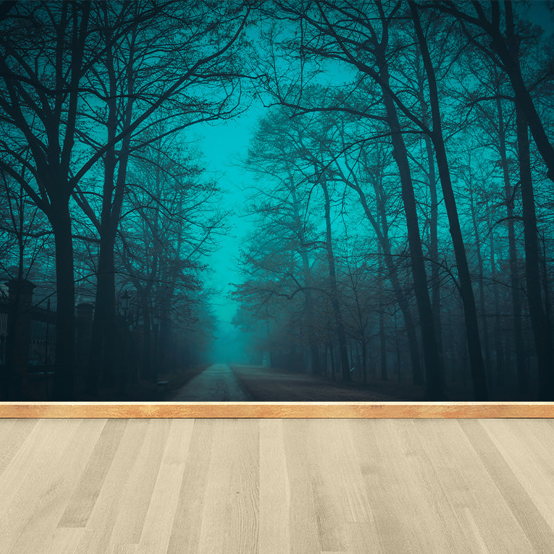 Photographic Misty Forest Wall Mural Big Wall Decor for House Interior, Custom Size