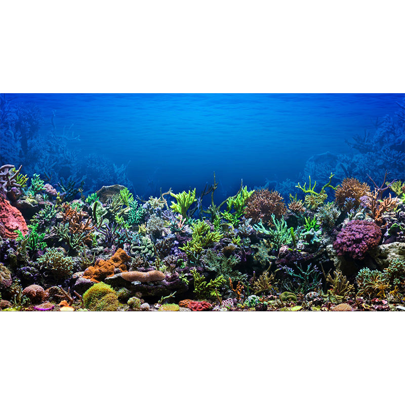 Autocollant Mural tropique vie marine, couleur foncée, décor Mural de paysage sous-marin pour chambre à coucher