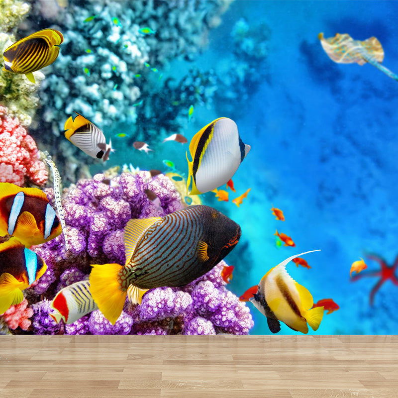 Bright Tropix Wall Paper Mural Large World Beneath the Ocean Surface Wall Decor for Room