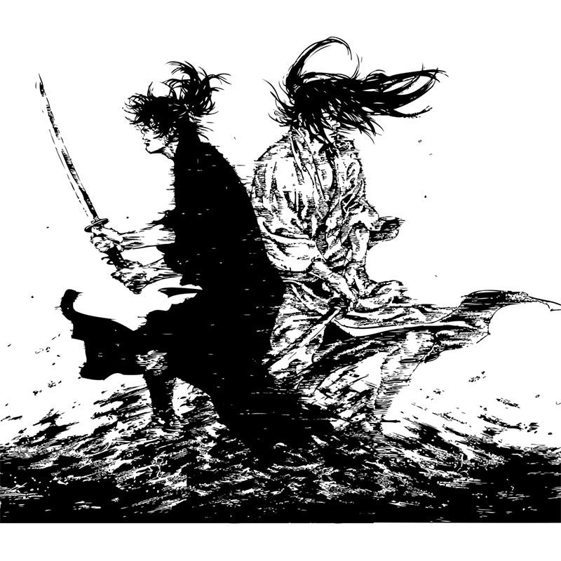 Japanese Martial Samurai Mural Wallpaper Black Stain Resistant Wall Covering for Boys Bedroom