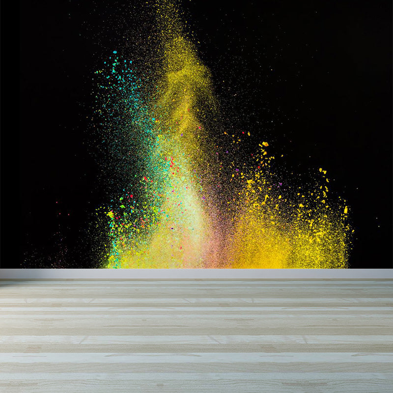 Modern Dust Spurt Mural Non-Woven Stain Resistant Multicolored Wall Covering for Living Room