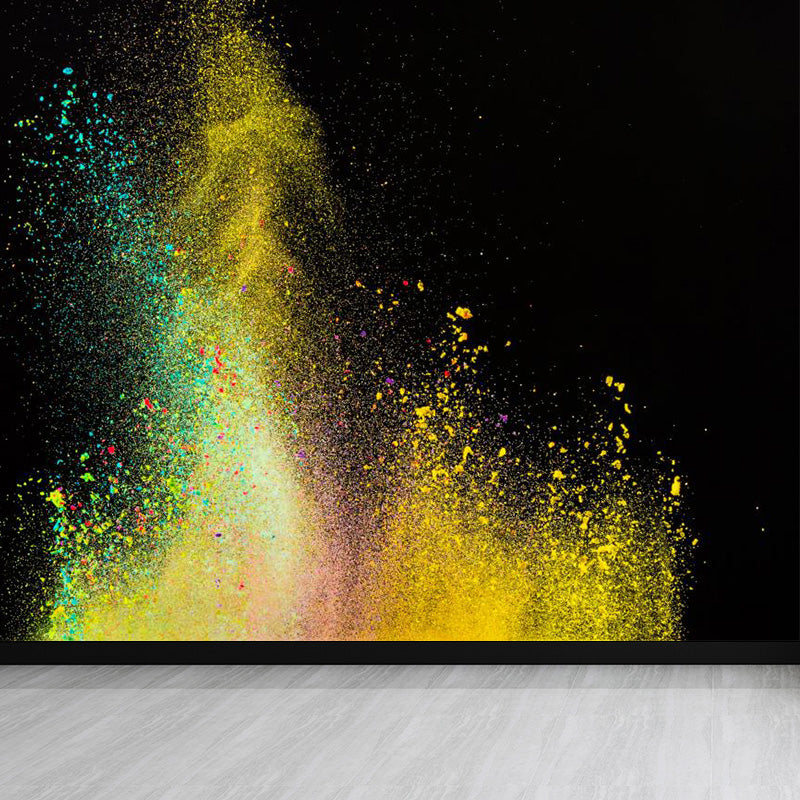 Modern Dust Spurt Mural Non-Woven Stain Resistant Multicolored Wall Covering for Living Room