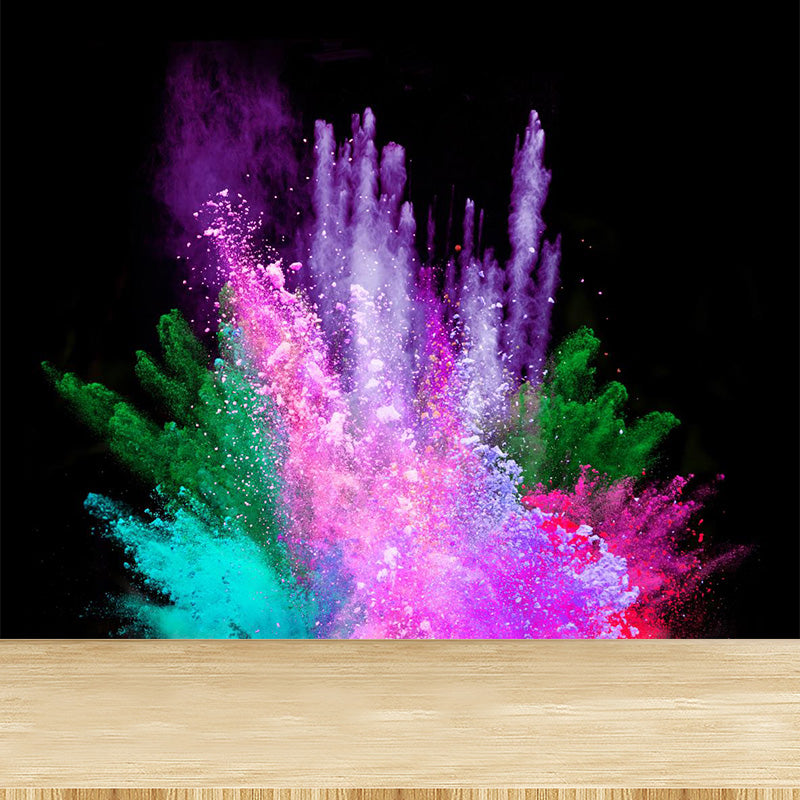 Modern Dust Spurt Mural Non-Woven Stain Resistant Multicolored Wall Covering for Living Room