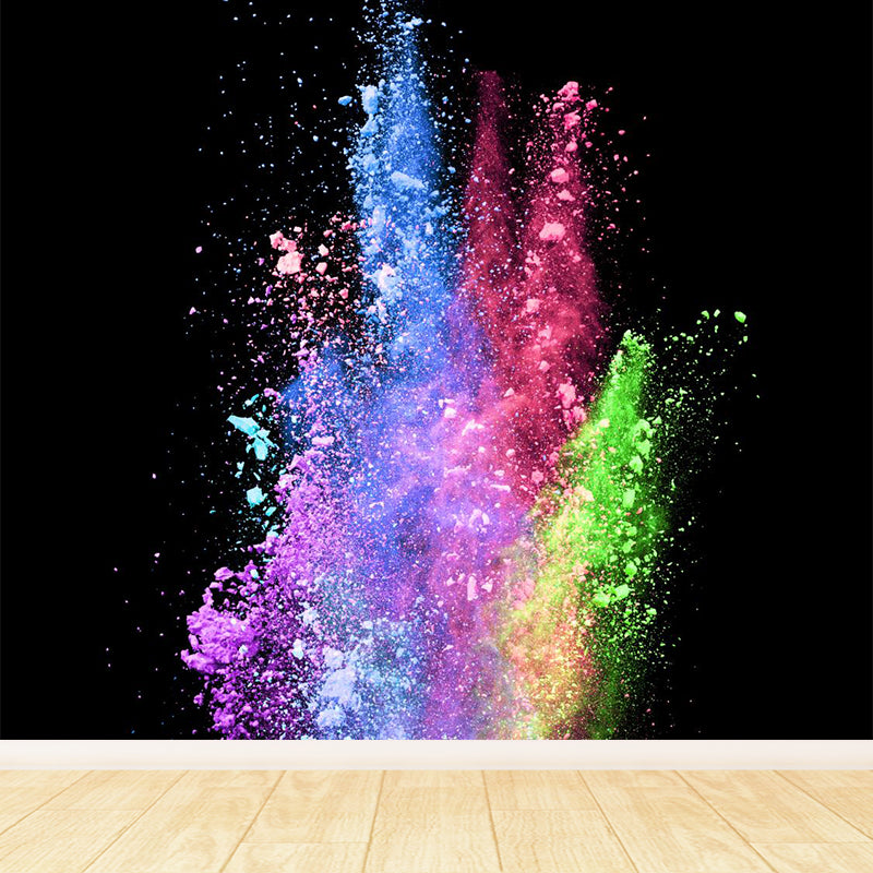 Mural de escena de explosión de polvo fotográfico para interior de casa, color oscuro, tamaño personalizado disponible