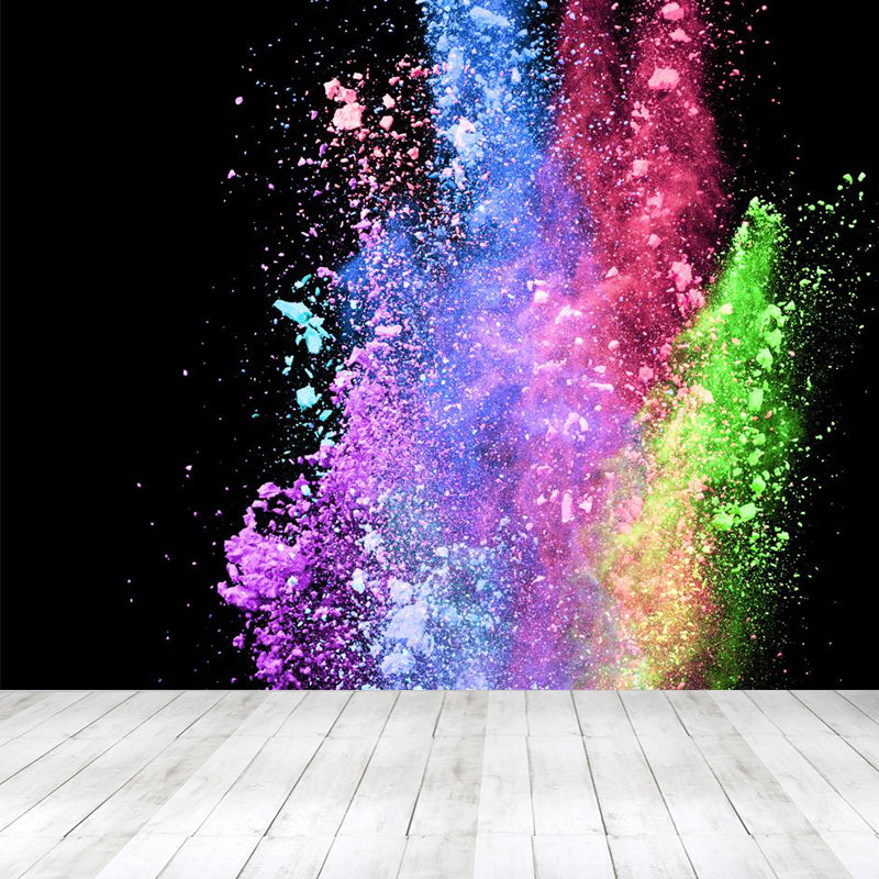 Mural de escena de explosión de polvo fotográfico para interior de casa, color oscuro, tamaño personalizado disponible