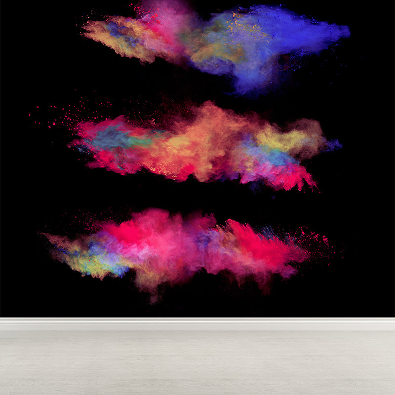Mural de escena de explosión de polvo fotográfico para interior de casa, color oscuro, tamaño personalizado disponible