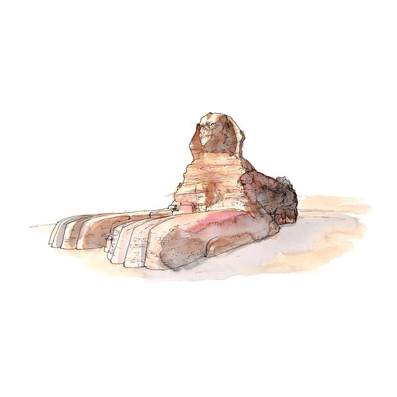 Global Inspired Historic Relics Mural Pastel Color Architecture Wall Covering for Home