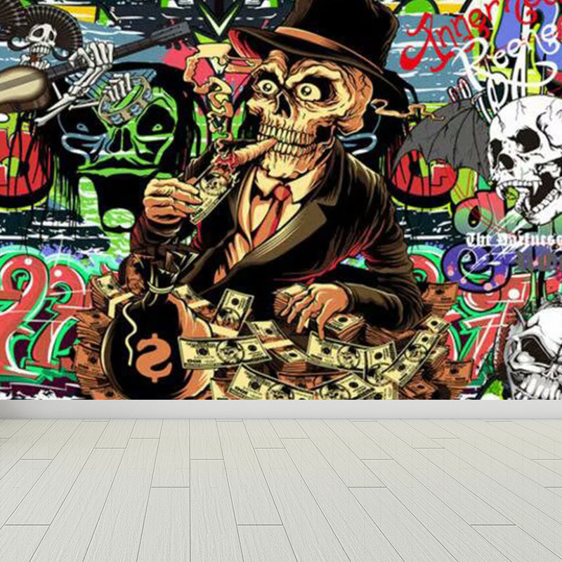 Cool Graffiti Mural Wallpaper for Boys Bedroom Entertainment Wall Decor, Made to Measure