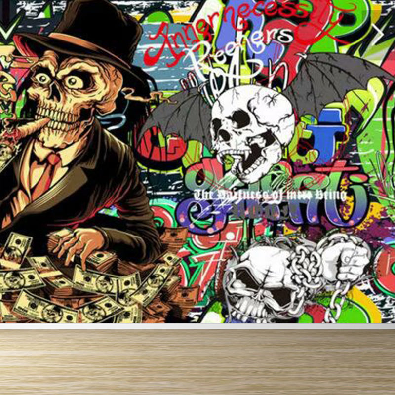 Cool Graffiti Mural Wallpaper for Boys Bedroom Entertainment Wall Decor, Made to Measure