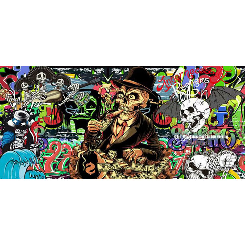 Cool Graffiti Mural Wallpaper for Boys Bedroom Entertainment Wall Decor, Made to Measure