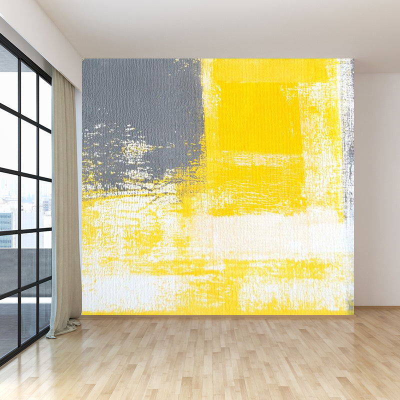 Modern Color Block Abstract Mural Pastel Moisture Resistant Wall Decor for Living Room