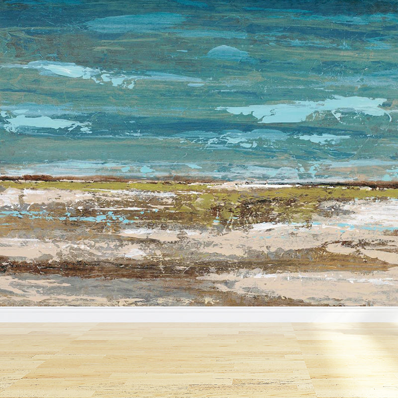 Modern Scenery Painting Wall Mural Soft Color Abstract Wall Covering for Home, Custom Print