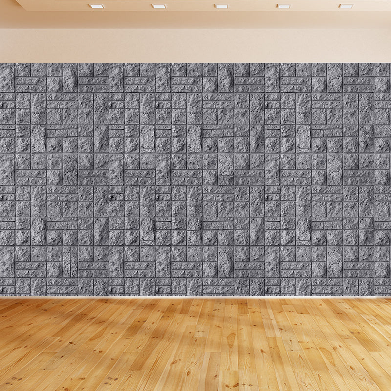Smooth Big Pastel Mural Cyberpunk Aged Brick Look Wall Covering, Made to Measure