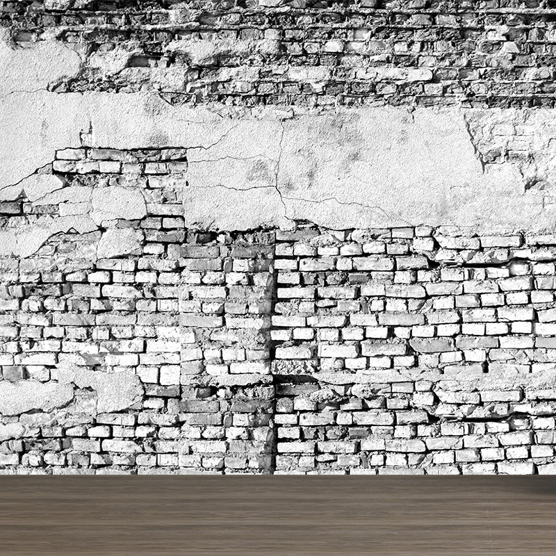 Smooth Big Pastel Mural Cyberpunk Aged Brick Look Wall Covering, Made to Measure